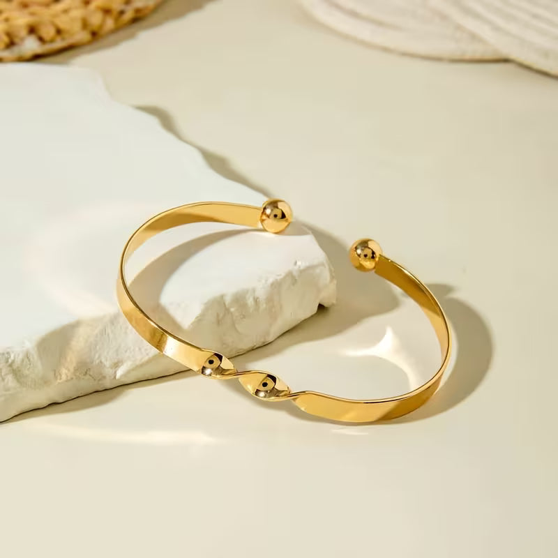 5-Piece Set, Minimalist Geometric Round Shiny Alloy Retro Trendy Women's Open Knot Design Jewerly Set