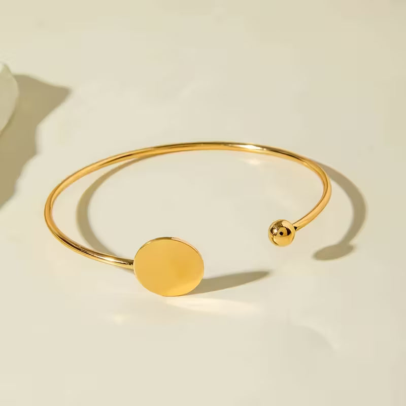 5-Piece Set, Minimalist Geometric Round Shiny Alloy Retro Trendy Women's Open Knot Design Jewerly Set